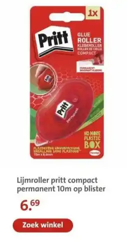 Bruna Lijmroller pritt compact permanent 10m op blister aanbieding