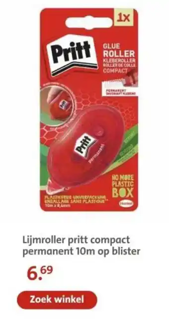Bruna Lijmroller pritt compact permanent 10m op blister aanbieding