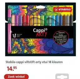 Bruna Stabilo cappi viltstift arty etui 18 kleuren aanbieding