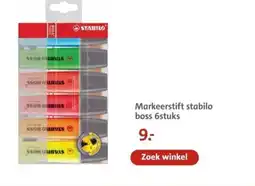 Bruna Markeerstift stabilo boss 6stuks aanbieding