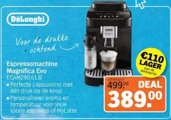 Albert Heijn Espressomachine Magnifica Evo ECAM290.61.B aanbieding