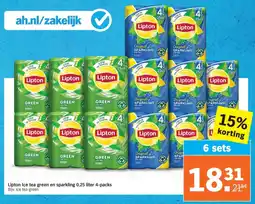 Albert Heijn Lipton Ice tea green en sparkling aanbieding