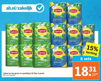 Albert Heijn Lipton Ice tea green en sparkling aanbieding