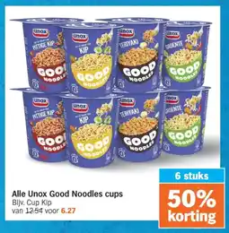 Albert Heijn Alle Unox Good Noodles cups aanbieding