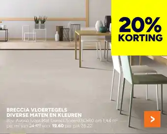 BOUWMAAT Breccia vloertegels diverse maten en kleuren aanbieding