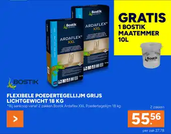 BOUWMAAT Flexibele poedertegellijm grijs lichtgewicht aanbieding