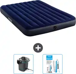 Bol.com Intex Luchtbed - 2-Persoons - 152 x 203 x 25 cm cm - Blauw - Inclusief Pomp en Reparatieset aanbieding