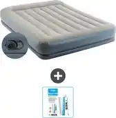 Bol.com Intex Luchtbed - 2-Persoons - 152 x 203 x 30 cm - Grijs - Inclusief pomp - Reparatieset aanbieding