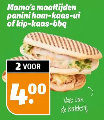 Poiesz Mama's maaltijden panini ham kaas ui of kip kaas bbq aanbieding