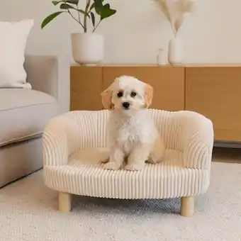 Action Teddy rib huisdierenfauteuil - taupe aanbieding