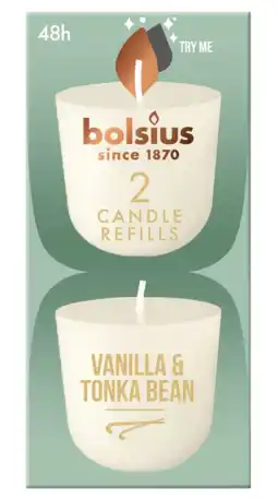 De Online Drogist Bolsius 2 Candle Refills Vanilla & Tonka Bean aanbieding