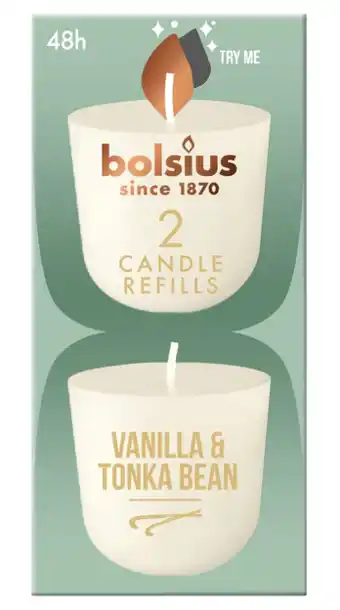 De Online Drogist Bolsius 2 Candle Refills Vanilla & Tonka Bean aanbieding