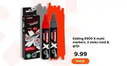 The Read Shop Edding 6900 X multi markers 2 stuks rood & grijs aanbieding