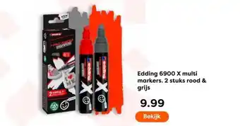 The Read Shop Edding 6900 X multi markers 2 stuks rood & grijs aanbieding