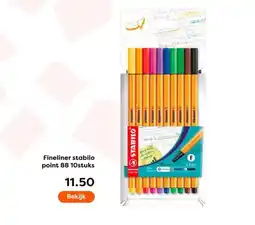 The Read Shop Fineliner stabilo point 88 10stuks aanbieding