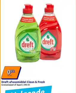 Action Dreft afwasmiddel Clean & Fresh Granaatappel of Appel aanbieding