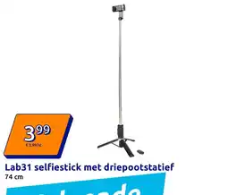 Action Lab31 selfiestick met driepootstatief aanbieding