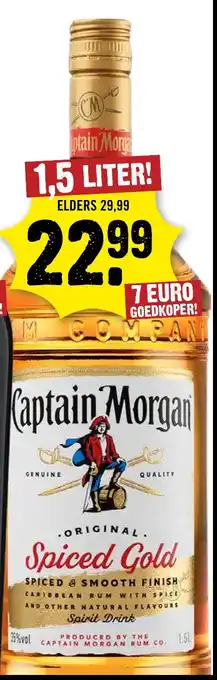 Dirck 3 Captain Morgan Spiced & smooth finish aanbieding