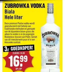 Dirck 3 Zubrowka vodka aanbieding