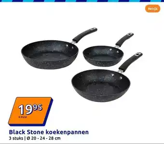 Action Black Stone koekenpannen aanbieding