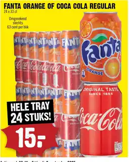 Dirck 3 Fanta orange of coca cola regular aanbieding