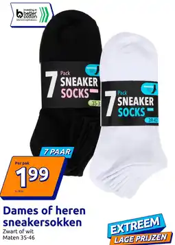 Action Dames of heren sneakersokken aanbieding