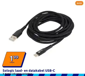 Action Sologic laad en datakabel USB-C aanbieding