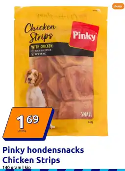Action Pinky hondensnacks Chicken Strips aanbieding