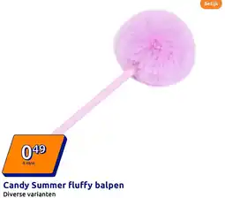 Action Candy Summer fluffy balpen aanbieding