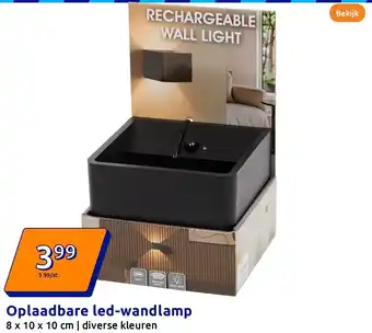 Action Oplaadbare led-wandlamp aanbieding