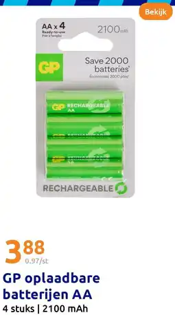 Action GP oplaadbare batterijen AA aanbieding