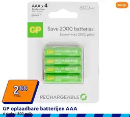 Action GP oplaadbare batterijen AAA aanbieding