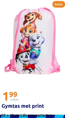 Action Gymtas met print aanbieding