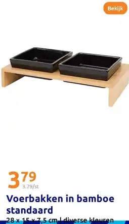 Action Voerbakken in bamboe standaard aanbieding