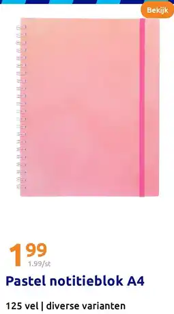 Action Pastel notitieblok A4 aanbieding
