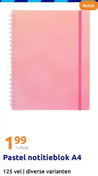 Action Pastel notitieblok A4 aanbieding