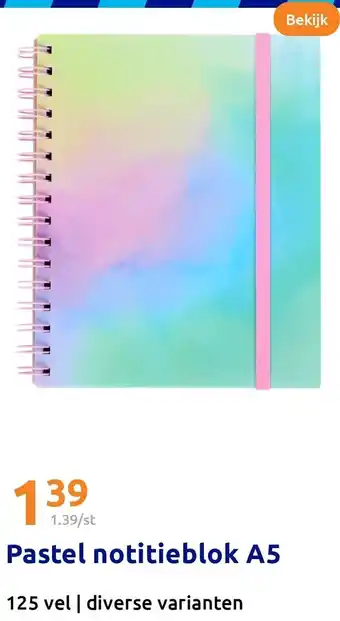 Action Pastel notitieblok A5 aanbieding