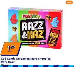 Action Zed Candy Screamers zure snoepjes Razz Hazz aanbieding