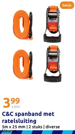 Action C&C spanband met ratelsluiting aanbieding