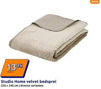 Action Studio Home velvet bedsprei aanbieding