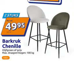 Action Barkruk Chenille aanbieding