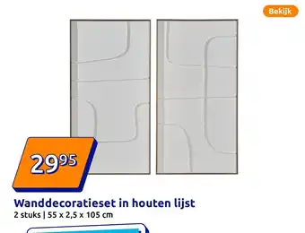 Action Wanddecoratieset in houten lijst aanbieding