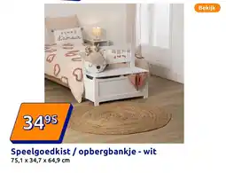 Action Speelgoedkist / opbergbankje - wit aanbieding