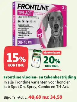 Maxi Zoo Frontline vlooien en tekenbestrijding aanbieding