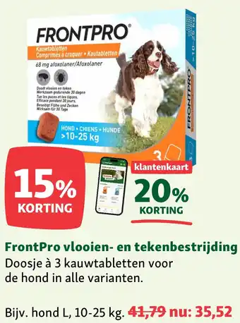 Maxi Zoo FrontPro vlooien en tekenbestrijding aanbieding