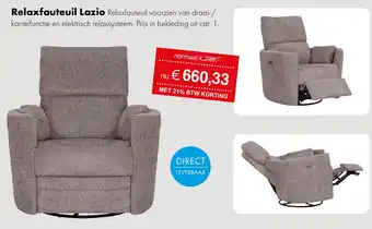 Woonsquare Relaxfauteuil Lazio aanbieding