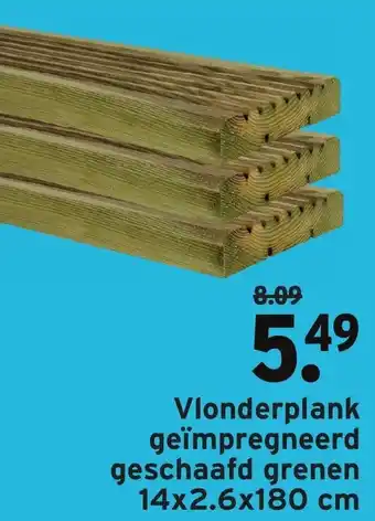 GAMMA Vlonderplank geїmpregneerd geschaafd grenen 14*2.6*180cm aanbieding