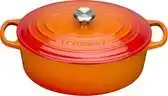 Bol.com Le Creuset Signature ovale braad-/stoofpan 35 cm - oranjerood aanbieding