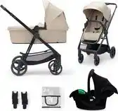 Bol.com Kinderkraft NEWLY - Kinderwagenset 3in1 tot 22 kg - Waterdichte UPF50+ - Beige aanbieding