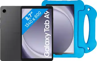 Coolblue Samsung Galaxy Tab A9 8,7 inch 64GB Wifi Grijs + BlueBuilt Kids Cover Blauw aanbieding